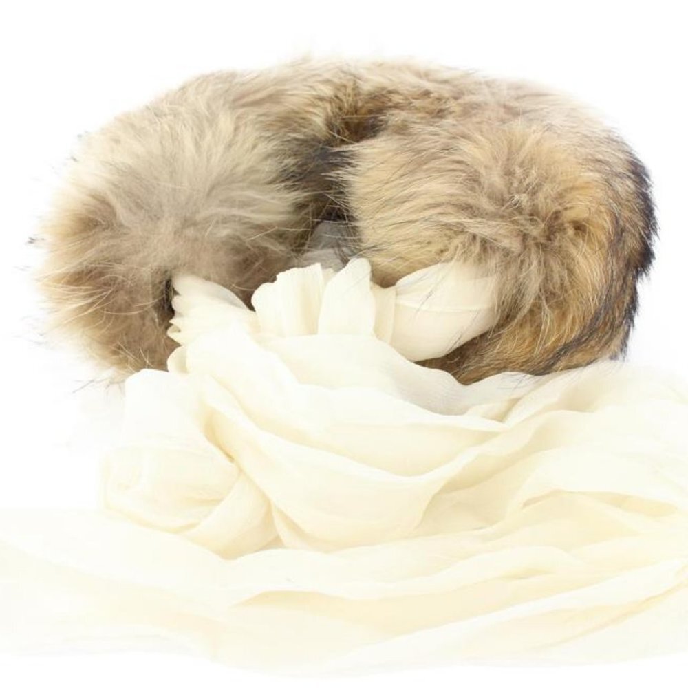 Hermès Raccoon Fur Tie Tippet Scarf Wrap 370her226